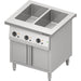Stalgast - Bain-Marie-Station "Free Flow" 2x GN1/1-Becken, mit Wärmeschrank und Flügeltüren, 799x750x880 mm Edelstahlabdeckung - GastroDeals
