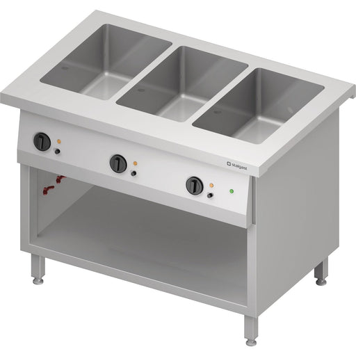 Stalgast - Bain-Marie-Station "Free Flow" 3x GN1/1-Becken, 1132x750x880 mm Granitabdeckung "Standard G1" - GastroDeals