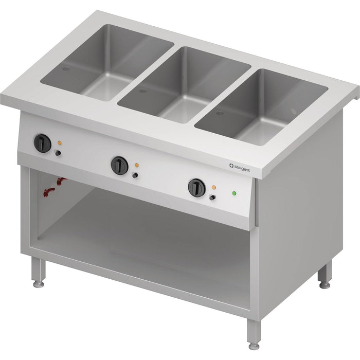 Stalgast - Bain-Marie-Station "Free Flow" 3x GN1/1-Becken, 1132x750x880 mm Granitabdeckung "Standard G1" - GastroDeals