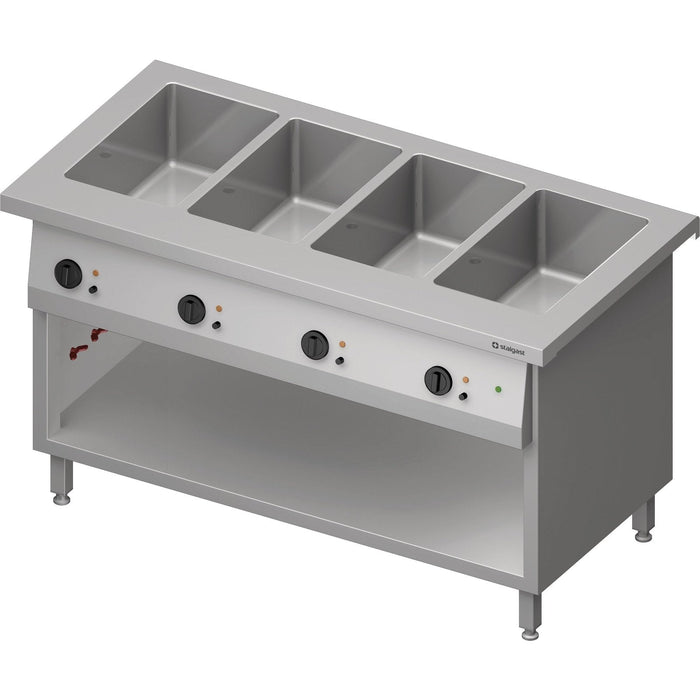 Stalgast - Bain-Marie-Station "Free Flow" 4x GN1/1-Becken, 1465x750x880 mm Granitabdeckung "Standard G1" - GastroDeals