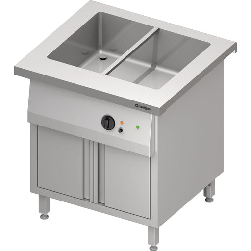 Stalgast - Bain-Marie-Station "Free Flow" mit einem Becken 2x GN1/1 und Flügeltüren, 799x750x880 mm Granitabdeckung "Standard G1" - GastroDeals