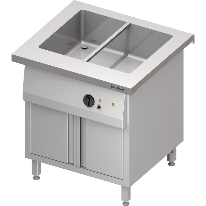 Stalgast - Bain-Marie-Station "Free Flow" mit einem Becken 2x GN1/1 und Flügeltüren, 799x750x880 mm Granitabdeckung "Standard G1" - GastroDeals