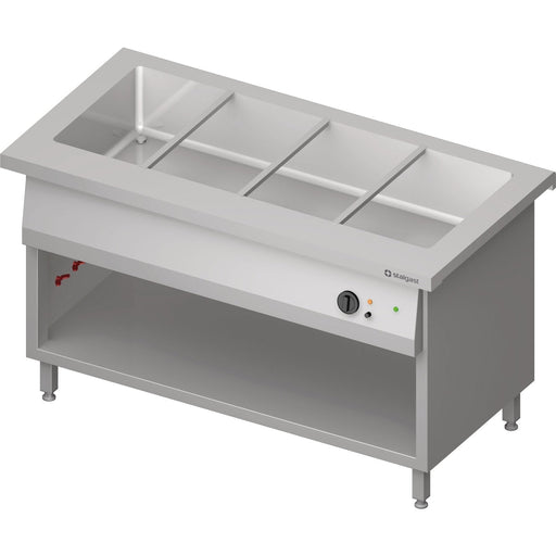 Stalgast - Bain-Marie-Station "Free Flow" mit einem Becken 4x GN1/1, 1465x750x880 mm Edelstahlabdeckung - GastroDeals