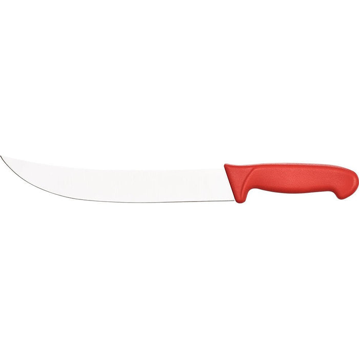 Stalgast - Blockmesser Premium, HACCP, Griff rot, Edelstahlklinge 25 cm, gebogen - GastroDeals