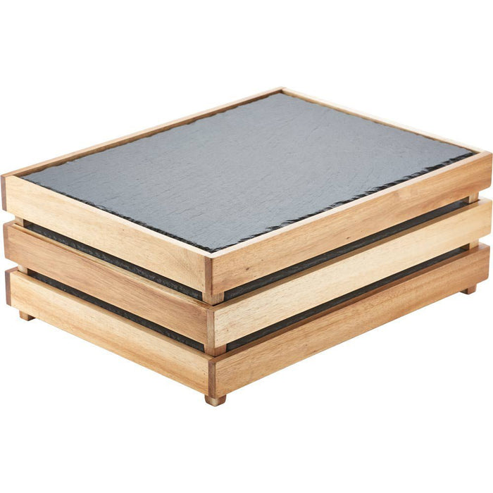 Stalgast - Buffet-Box aus Akazienholz, 420x320x55 mm - GastroDeals
