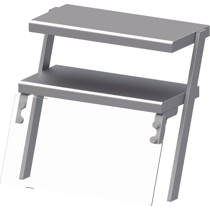 Stalgast - Doppel-Aufsatzbord mit Glas-Hustenschutz und Beleuchtung 1100x540x700 mm für Speisenausgabesysteme - GastroDeals