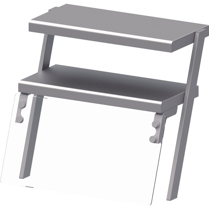 Stalgast - Doppel-Aufsatzbord mit Glas-Hustenschutz und Wärmelampe 1433x540x700 mm für Speisenausgabesysteme - GastroDeals