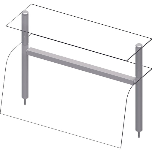 Stalgast - Doppel-Glas-Aufsatzbord mit Hustenschutz und Beleuchtung 790x455x700 mm für Speisenausgabesysteme - GastroDeals