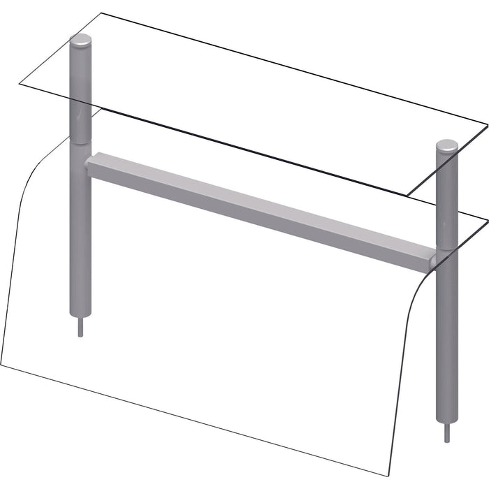 Stalgast - Doppel-Glas-Aufsatzbord mit Hustenschutz und Beleuchtung 790x455x700 mm für Speisenausgabesysteme - GastroDeals