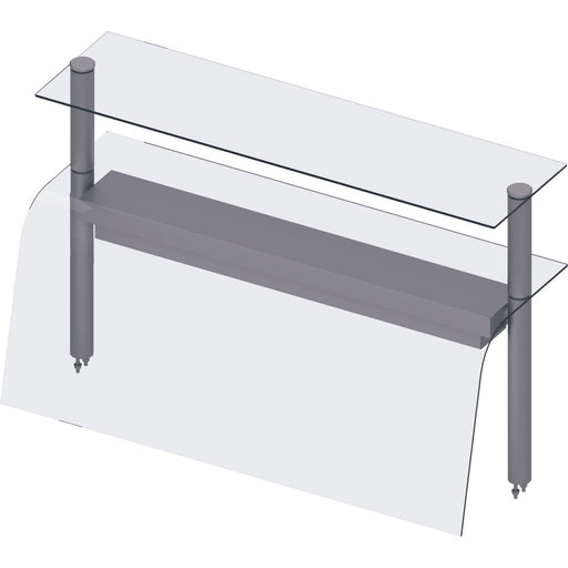 Stalgast - Doppel-Glas-Aufsatzbord mit Hustenschutz und Wärmelampe 990x455x700 mm für Speisenausgabesysteme - GastroDeals