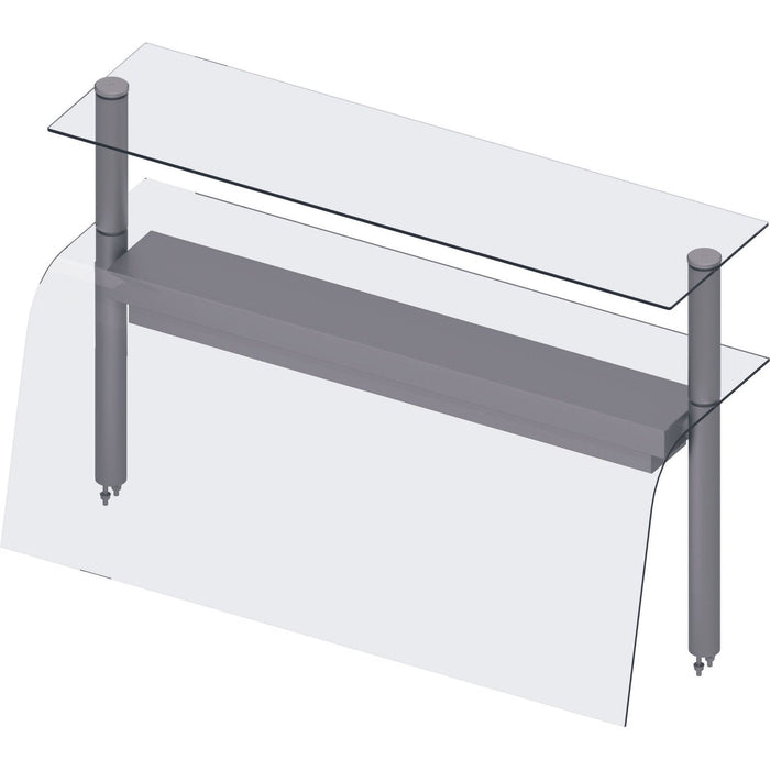 Stalgast - Doppel-Glas-Aufsatzbord mit Hustenschutz und Wärmelampe 990x455x700 mm für Speisenausgabesysteme - GastroDeals
