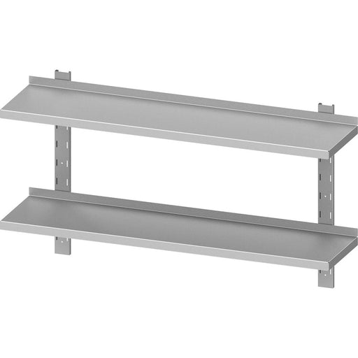 Stalgast - Doppel-Wandbord ECO mit Konsolen und Wandschienen 1000x300x660 mm höhenverstellbar, Selbstmontage (AISI201) - GastroDeals