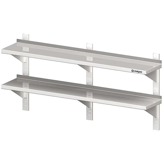 Stalgast - Doppel-Wandbord mit Konsolen, und Wandschienen, 1400x300x660 mm, höhenverstellbar, verschweißt - GastroDeals