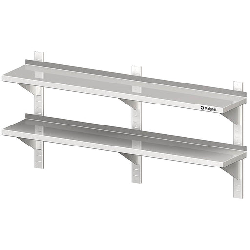 Stalgast - Doppel-Wandbord mit Konsolen und Wandschienen 2000x300x660 mm höhenverstellbar - GastroDeals