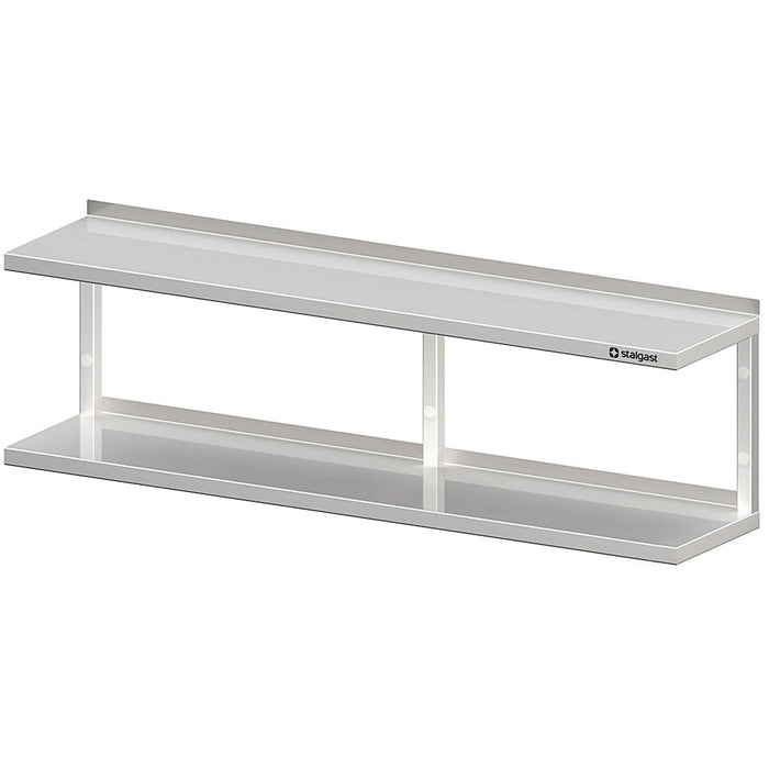Stalgast - Doppel-Wandbord mit Winkelkonsolen 1900x300x400 mm höhenverstellbar, verschweißt - GastroDeals