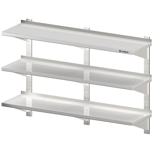 Stalgast - Dreifach-Wandbord mit Konsolen, und Wandschienen, 1400x400x930 mm, höhenverstellbar, verschweißt - GastroDeals