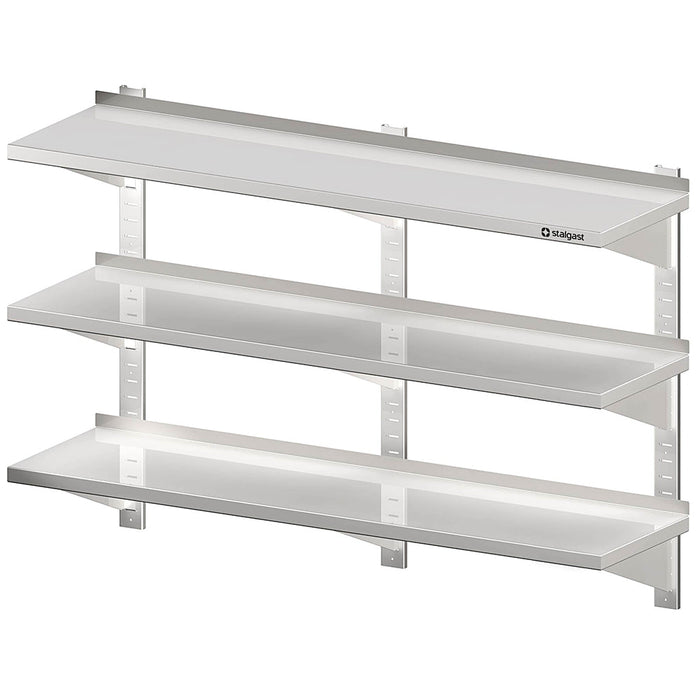 Stalgast - Dreifach-Wandbord mit Konsolen und Wandschienen 1700x400x930 mm höhenverstellbar, verschweißt - GastroDeals