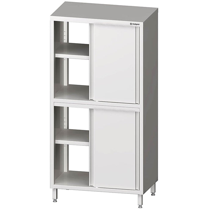 Stalgast - Durchreiche-Hochschrank mit Schiebetüren, 1000x700x2000 mm, mit zwei Schrankräumen, verschweißt - GastroDeals