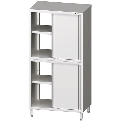 Stalgast - Durchreiche-Hochschrank mit Schiebetüren, 1200x500x2000 mm, mit zwei Schrankräumen, verschweißt - GastroDeals