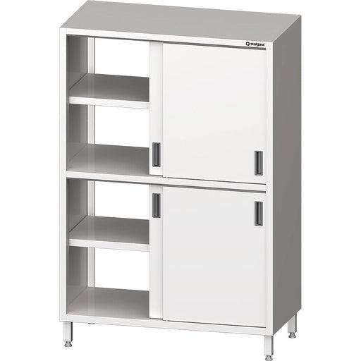 Stalgast - Durchreiche-Hochschrank mit Schiebetüren, 2 Schränken mit je 1 höhenverstellbarem Einlegeboden, 800x600x1800 mm (BxTxH) - GastroDeals
