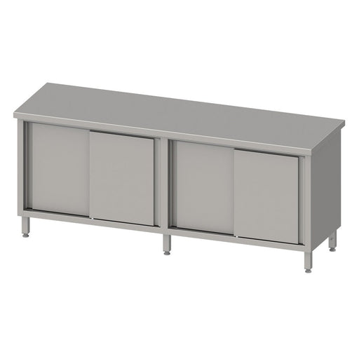 Stalgast - Durchreicheschrank mit Schiebetüren 2000x700x850 mm, ohne Aufkantung, verschweißt - GastroDeals
