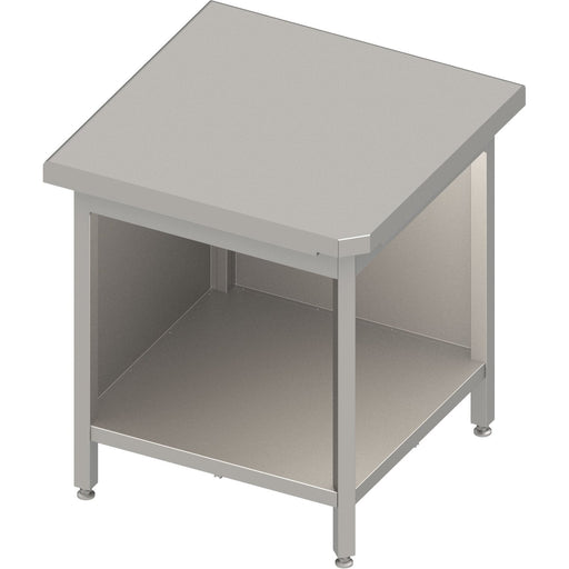 Stalgast - Eckmodul 90° "Free Flow" mit offenem Unterschrank 785x785x880 mm, Edelstahldeckplatte - GastroDeals
