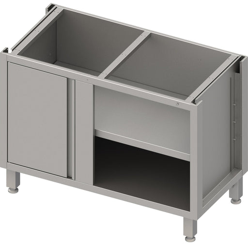 Stalgast - Eckunterschrank Boxversion 2.0 mit Flügeltür, für Beine/Sockelrahmen, Teil 1/2 für 540 mm Anbautiefe 1100x540x660 mm - GastroDeals