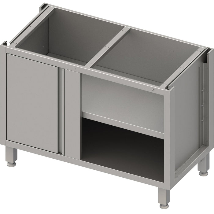 Stalgast - Eckunterschrank Boxversion 2.0 mit Flügeltür, für Beine/Sockelrahmen, Teil 1/2 für 540 mm Anbautiefe 1100x640x660 mm - GastroDeals