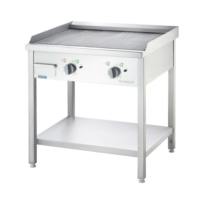 Stalgast - Elektro-Griddleplatte als Standgerät - gerillt, Unterbau offen, 800 x 700 x 850 mm (BxTxH) - GastroDeals