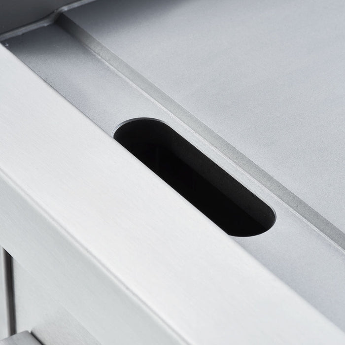 Stalgast - Elektro-Griddleplatte als Standgerät - gerillt, Unterbau offen, 800 x 700 x 850 mm (BxTxH) - GastroDeals
