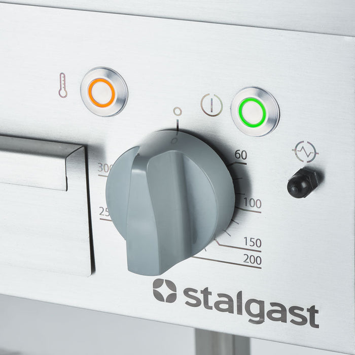Stalgast - Elektro-Griddleplatte als Standgerät - ½ glatt / ½ gerillt, Unterbau offen, 800 x 700 x 850 mm (BxTxH) - GastroDeals