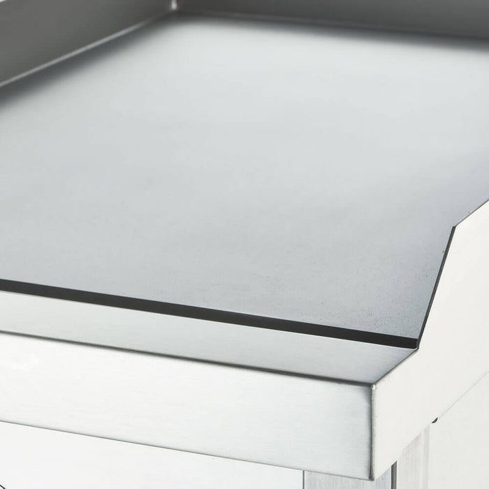 Stalgast - Gas-Griddleplatte, verchromt als Tischgerät, Serie 700 ND - ½ glatt / ½ gerillt 800x700x250 mm (BxTxH) - GastroDeals