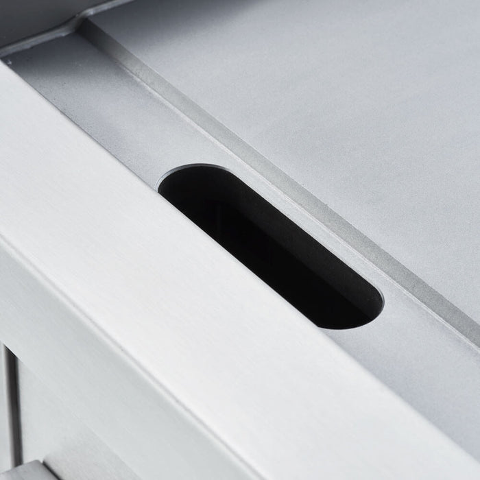 Stalgast - Gas-Griddleplatte, verchromt als Tischgerät, Serie 700 ND - ½ glatt / ½ gerillt 800x700x250 mm (BxTxH) - GastroDeals