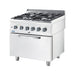 Stalgast - Gasherd ECO 4 Brenner mit Elektro-Heißluftofen (600 x 400 mm / GN 1/1) Serie 700 ND - G20, 4-Brenner (2x3,5 + 2x5 kW) - GastroDeals