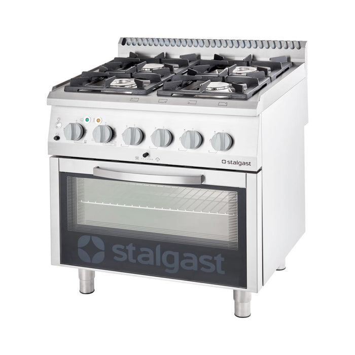 Stalgast - Gasherd mit 4 Brennern (3,5+2x5+7) und Elektro-Backofen GN2/1, Serie 700 ND - GastroDeals