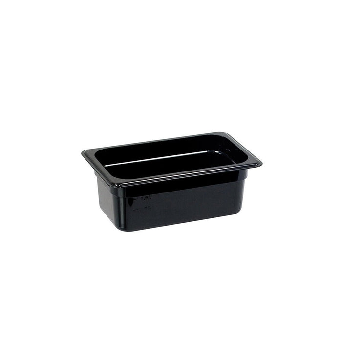 Stalgast - Gastronormbehälter, Serie STANDARD, Polycarbonat, schwarz, GN 1/4 (100 mm) - GastroDeals