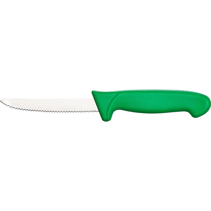 Stalgast - Gemüsemesser Premium, HACCP, Griff grün, Edelstahlklinge mit Wellenschliff, L. 10 cm - GastroDeals