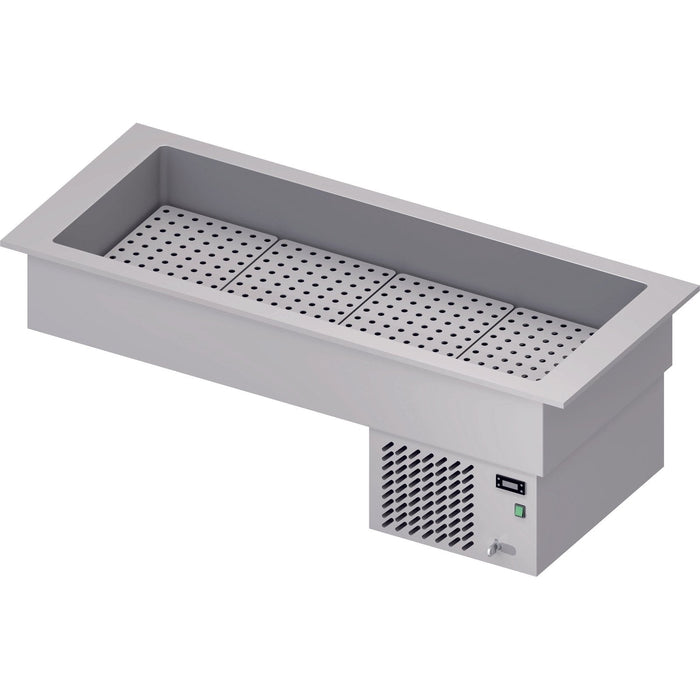 Stalgast - Getränke-Kühlwanne "Drop-In" 4x GN1/1 1480x620x210 mm Edelstahlabdeckung - GastroDeals