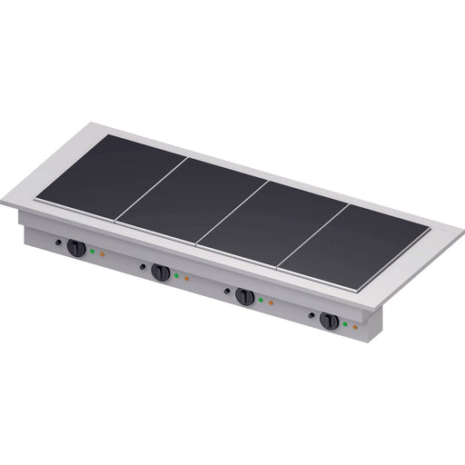 Stalgast - Glaskeramik-Wärmeplatte "Drop-In" 4xGN 1/1 1480x620x270 mm Edelstahlabdeckung - GastroDeals