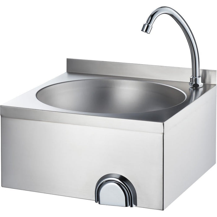 Stalgast - Handwaschbecken mit Kniebedienung, inkl. Armatur, Wandmontage, 400 mm x 400 mm x 225 mm (BxTxH) - GastroDeals