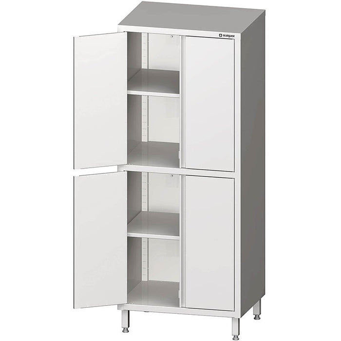 Stalgast - Hochschrank mit Flügeltüren, 1100x700x2000 mm, mit zwei Schrankräumen, verschweißt - GastroDeals