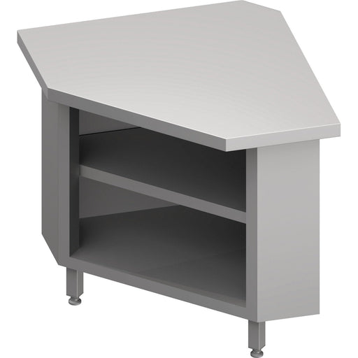 Stalgast - Inneneckmodul 90° "Free Flow" mit offenem Unterschrank 785x785x880 mm, Edelstahldeckplatte - GastroDeals