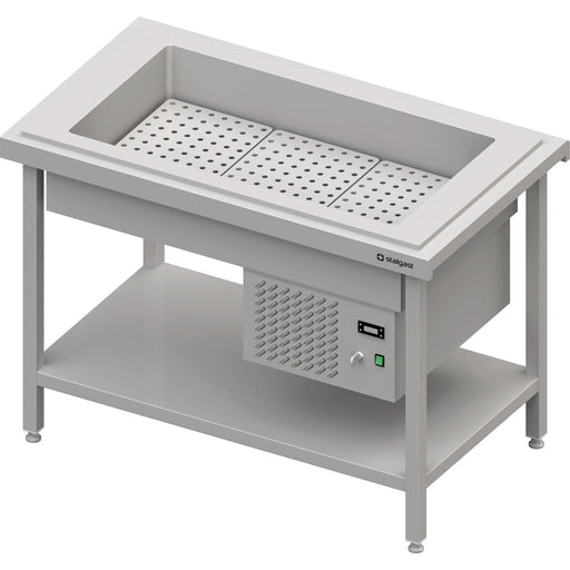 Stalgast - Kaltausgabe mit einer Getränke-Kühlwanne 3x GN1/1, 1245x750x880, Granitabdeckung "Standard G1" - GastroDeals