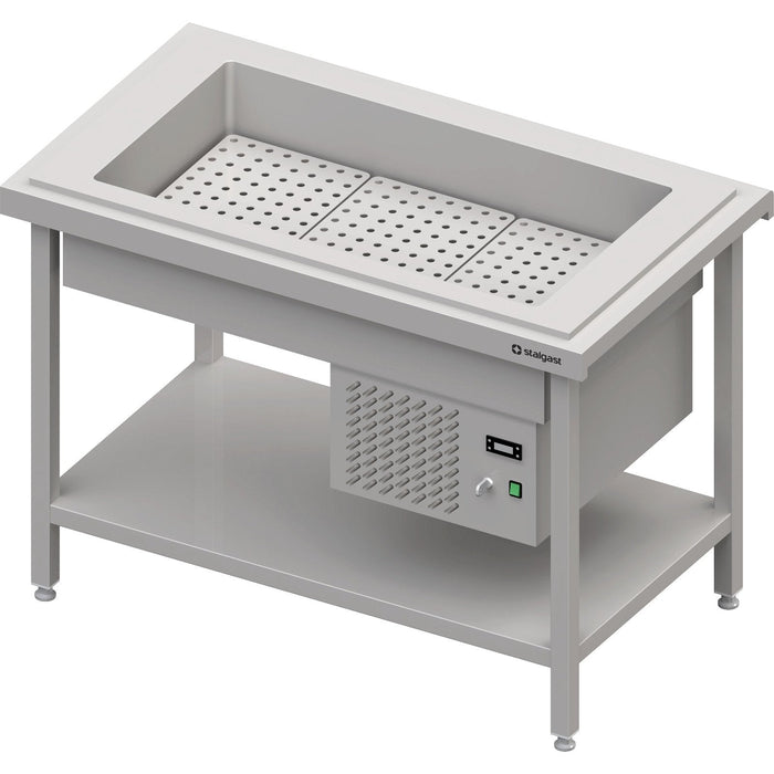 Stalgast - Kaltausgabe mit einer Getränke-Kühlwanne 3x GN1/1, 1245x750x880, Granitabdeckung "Standard G1" - GastroDeals