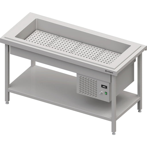 Stalgast - Kaltausgabe mit einer Getränke-Kühlwanne 4x GN1/1, 1570x750x880, Granitabdeckung "Standard G1" - GastroDeals