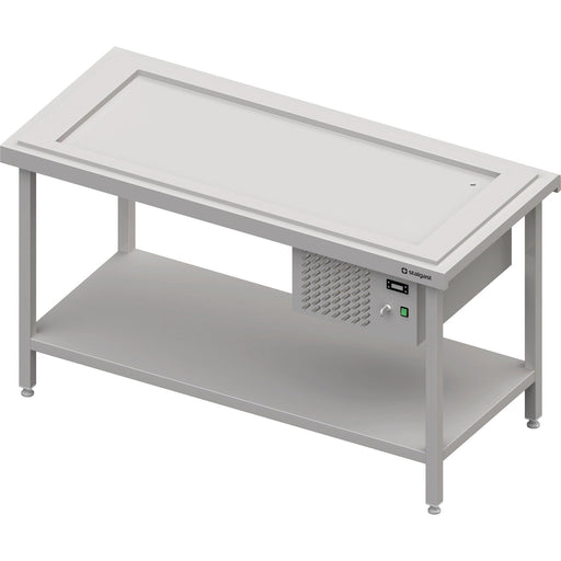 Stalgast - Kaltausgabe mit einer Kühlplatte 4x GN1/1, 1570x750x880, Granitabdeckung "Standard G1" - GastroDeals