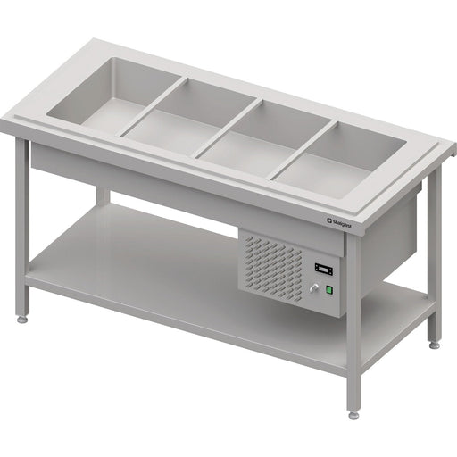 Stalgast - Kaltausgabe mit einer Kühlwanne 4x GN1/1, 1570x750x880, Granitabdeckung "Standard G1" - GastroDeals