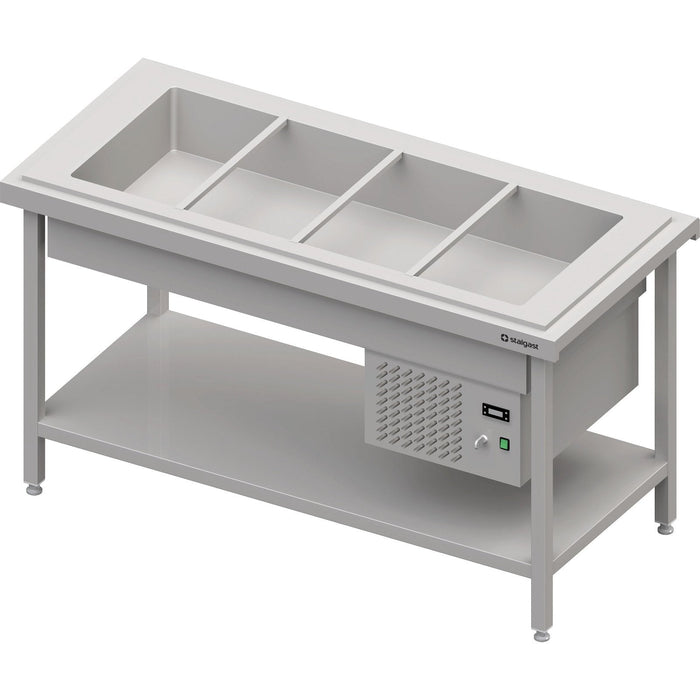 Stalgast - Kaltausgabe mit einer Kühlwanne 4x GN1/1, 1570x750x880, Granitabdeckung "Standard G1" - GastroDeals