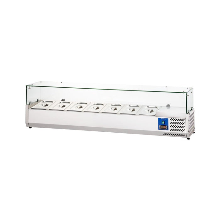 Stalgast - Kühlaufsatzvitrine, 7x GN 1/4, 1600x335x400 mm (BxTxH) - GastroDeals