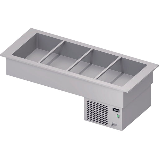 Stalgast - Kühlwanne "Drop-In" 4x GN1/1 1480x620x210 mm Edelstahlabdeckung - GastroDeals